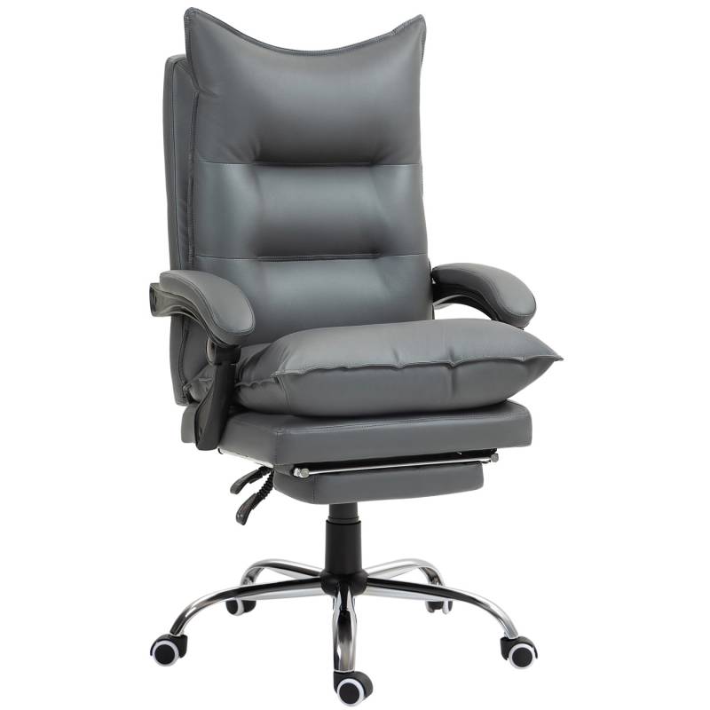 Vinsetto Bürostuhl Kunststoff Kunstleder Dunkelgrau 66B x 72T x 122-130H cm von Vinsetto