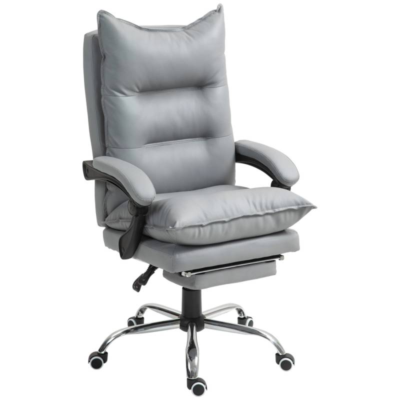 Vinsetto Bürostuhl Kunststoff Kunstleder Hellgrau 66B x 72T x 122-130H cm von Vinsetto
