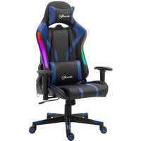 Vinsetto Bürostuhl LED Gaming Stuhl ergonomischer Drehstuhl mit Liegefunktion Handlauf anhebbar Scha von Vinsetto