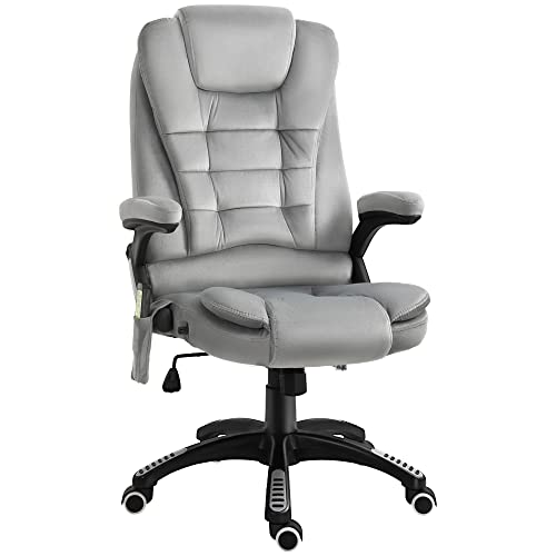 Vinsetto Bürostuhl Massagesessel mit Wärmefunktion Chefsessel mit Massagefunktion höhenverstellbarer Drehstuhl ergonomischer Gamingstuhl Massage Grau 67 x 74 x 107–116 cm von Vinsetto