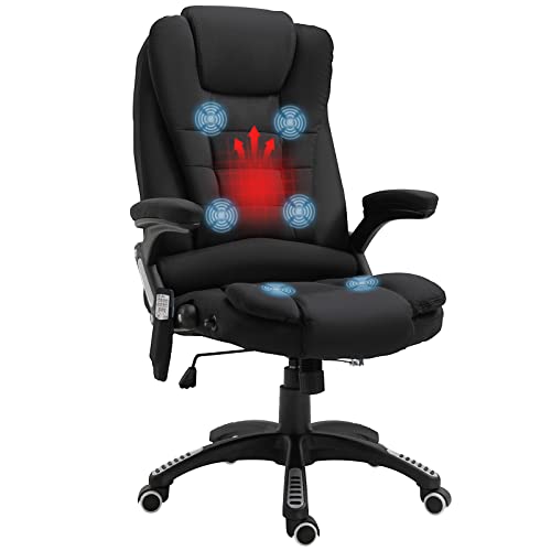 Vinsetto Bürostuhl Massagesessel mit Wärmefunktion Chefsessel mit Massagefunktion höhenverstellbarer Drehstuhl ergonomischer Gamingstuhl massage Schwarz 68 x 72 x 110–120 cm von Vinsetto