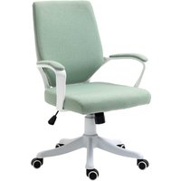 Vinsetto Bürostuhl  Schreibtischstuhl, Wippenfunktion, Rückenlehne Dick Gepolstert, Ergonomisch, 360°-Drehräder, Polyester, Grün+Weiß, 62x69x92-100cm  Aosom.de von Vinsetto