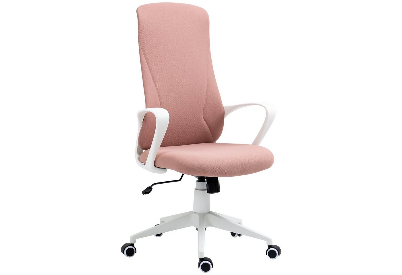 Vinsetto Bürostuhl Schreibtischstuhl mit Wippfunktion, Drehbarer PC Stuhl (Computerstuhl, 1 St), Stretchstoff, Rosa, 62 x 56 x 110-119,5 cm von Vinsetto