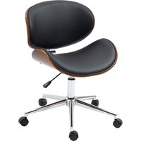 Vinsetto Bürostuhl Vintage-Design Höhenverstellbar 360° drehbar verchromtes Gestell Pappelholz Kunstleder 53B x 53T x 77-87H cm Schwarz   Aosom von Vinsetto