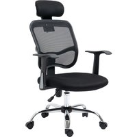 Vinsetto Bürostuhl drehbarer 360° ergonomischer verstellbarer Rückenlehne Kopfstütze Netzstoff 63 x 62 x 114 cm in Schwarz   Aosom von Vinsetto