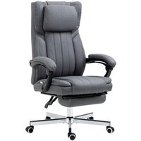 Vinsetto Bürostuhl ergonomischer Schreibtischstuhl drehbarer Sitz Neigungsfunktion Höhenverstellbar Armlehnen Kopfstütze Fußstütze 65 x 61 x 105-113 cm - Grau   Aosom von Vinsetto
