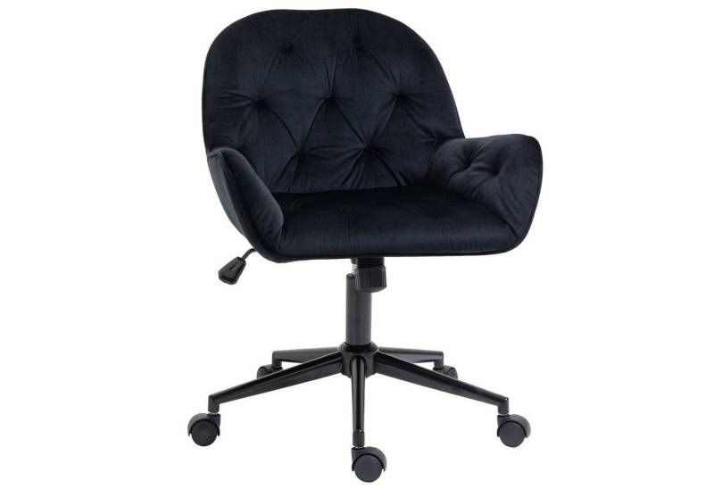 Vinsetto Bürostuhl höhenverstellbarer Chefsessel mit Rollen (Drehstuhl, 1 St), Polyester Schwarz 60 x 61 x 81-91 cm von Vinsetto