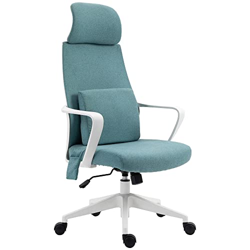 Vinsetto Bürostuhl höhenverstellbarer Drehstuhl Massagesessel ergonomischer Chefsessel mit Massagefunktion Gamingstuhl Nylon Blau 62 x 60 x 114-122 cm von Vinsetto