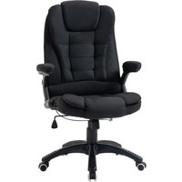 Vinsetto Bürostuhl  Schreibtischstuhl höhenverstellbar, ergonomisch, Schaumstoff, PP-Kunststoff, Polyester in Leinenoptik, Schwarz, 65x72x100-120cm  Aosom.de von Vinsetto