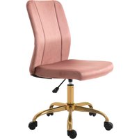Vinsetto Bürostuhl im zeitgenössischen Design, drehbarer 360° ergonomischer Stuhl, gebogener Rückenlehne, höhenverstellbar, Samtbezug 56 x 60 x 102 cm rosa und gold   Aosom von Vinsetto