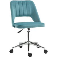Vinsetto Bürostuhl im zeitgenössischen Design 360° drehbarer ergonomischer Bürostuhl mit geriffeltem atmungsaktivem Rücken, höhenverstellbarer Samtbezug 49 x 60 x 91 cm in Blau   Aosom von Vinsetto