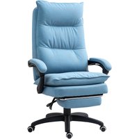 Vinsetto Bürostuhl mit Massagefunktion, Ergonomisch Schreibtischstuhl mit Liege- & Drehfunktion, Höhenverstellbar Computerstuhl mit Fußstütze, Fernbedienung und Timer, Blau   Aosom von Vinsetto
