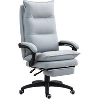 Vinsetto Bürostuhl mit Massagefunktion, Ergonomisch Schreibtischstuhl mit Liege- & Drehfunktion, Höhenverstellbar Computerstuhl mit Fußstütze, Fernbedienung und Timer, Hellgrau   Aosom von Vinsetto
