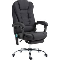 Vinsetto Bürostuhl mit Massagefunktion, Ergonomisch Schreibtischstuhl mit Liege- & Wärmefunktion, Höhenverstellbar Computerstuhl mit Fußstütze, Seitentasche und Fernbedienung, Schwarz   Aosom von Vinsetto