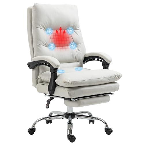 Vinsetto Bürostuhl mit Massagefunktion Ergonomischer Chefsessel mit Heizfunktion, Liegefunktion, Fußstütze Höhenverstellbar 360° Drehbar Computerstuhl, Mikrofaser, Creme Vinsetto Bürostuhl mit Massagefunktion Ergonomischer Chefsessel mit Heizfunktion, Liegefunktion, Fußstütze Höhenverstellbar 360° Drehbar Computerstuhl, Mikrofaser, Creme von Vinsetto