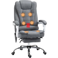 Vinsetto Bürostuhl mit Massagefunktion, höhenverstellbar, ergonomischer Schreibtischstuhl mit Liegefunktion, Heizfunktion, Fußstütze  Aosom von Vinsetto