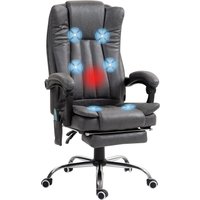Vinsetto Bürostuhl mit Vibrationsmassage, Ergonomisch PC-Stuhl mit Liegefunktion von Vinsetto