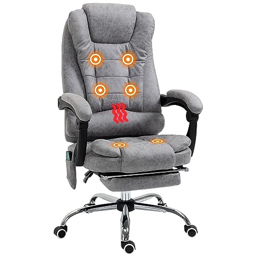 Vinsetto Bürostuhl mit Vibrationsmassage Ergonomischer Schreibtischstuhl mit Wärmefunktion, Liegefunktion, Fußstütze Höhenverstellbar Computerstuhl Chefsessel mit Fernbedienung, Seitentasche Grau Vinsetto Bürostuhl mit Vibrationsmassage Ergonomischer Schreibtischstuhl mit Wärmefunktion, Liegefunktion, Fußstütze Höhenverstellbar Computerstuhl Chefsessel mit Fernbedienung, Seitentasche Grau von Vinsetto