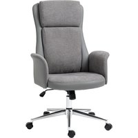 Vinsetto Bürostuhl  Ergonomischer Drehstuhl mit Wippfunktion, 360° drehbar, höhenverstellbar, PU, Belastbar bis 120kg, Grau, 65x72x108-118cm  Aosom.de von Vinsetto