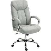 Vinsetto Bürostuhl mit Wippfunktion ergonomischer Stuhl mit gepolsterte Armlehne Kopfstütze höhenverstellbarer Schreibtischstuhl Drehstuhl mit Rückenlehne Nylon Hellgrau 65 x 78 x 110-118 cm   Aosom von Vinsetto