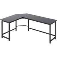 Vinsetto Computertisch Schreibtisch Eckschreibtisch höhenverstellbar Metall Schwarz 168 x 120 x 75 cm von Vinsetto