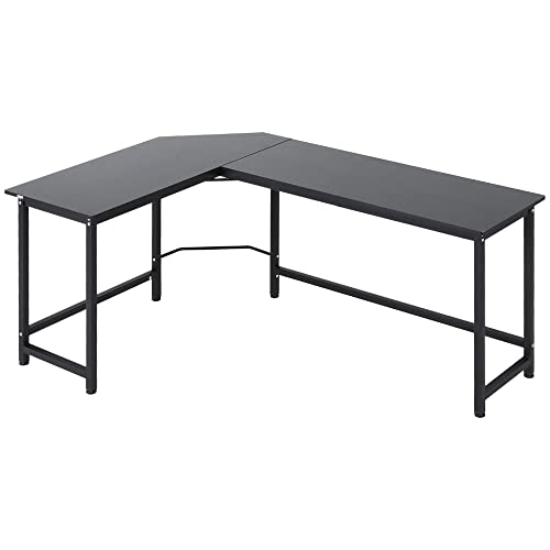 Vinsetto Computertisch Schreibtisch Eckschreibtisch höhenverstellbar Metall Schwarz 168 x 120 x 75 cm von Vinsetto