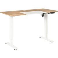 Vinsetto - Elektrischer Schreibtisch Natur Weiß 140c m x 70 cm x 116 cm - Natur+Weiß von VINSETTO