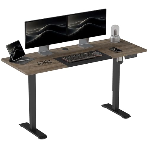 Vinsetto Höhenverstellbarer Schreibtisch Elektrisch 140 x 70 cm Computertisch mit 4 Memory-Steuerung, 4 TLG. Tischplatte, Steh-Sitz Tisch mit Anti-Kollision, Überhitzungsschutz Schwarz von Vinsetto