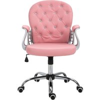 Vinsetto Bürostuhl Chefsessel ergonomisch gepolsterte Rückenlehne, Rosa, PU, 59,5 x 60,5 95-105 cm von Vinsetto