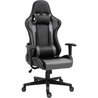 Vinsetto Ergonomischer Bürostuhl  Gaming Stuhl, Drehstuhl aus Kunstleder und Schaumstoff, Schwarz, 67,5x74x126-136cm  Aosom.de von Vinsetto