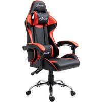 Vinsetto Gaming Chair Bürostuhl Gamer Stuhl mit ergonomischer Kopfstütze höhenverstellbarer Rückenlehne bis zu 135° 63 x 67 x 122-130 cm Schwarz   Aosom von Vinsetto
