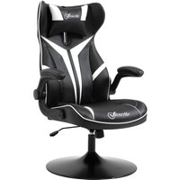 Gaming Stuhl ergonomischer Computerstuhl Stahl Schwarz+Weiß 67 x 75 x 106-112 cm von Vinsetto