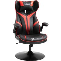 Vinsetto Gamingstuhl  Ergonomischer Computerstuhl mit Wippfunktion, Stahl, Schwarz & Rot, 67x75x106-112cm  Aosom.de von Vinsetto