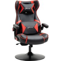 Vinsetto Gamingsessel, Gamingstuhl, integrierte Lautsprecher, neigbare Rücklehne, schwarz+rot, 69 x 73 x 118cm - Rot+Schwarz von VINSETTO