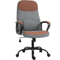 Vinsetto Gamingstuhl  Drehstuhl, Bürostuhl, ergonomisch, PU-Leder, Stahl, Grau+Braun, 60x70x109-119cm  Aosom.de von Vinsetto