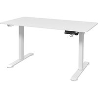 Vinsetto Höhenverstellbarer Schreibtisch 140x70cm elektrisch Computertisch 4 Memory Ergonomisch Sitz Stehpult Haken Anti-Kollision Weiß   Aosom von Vinsetto