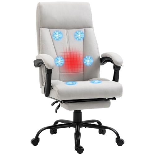 Vinsetto Bürostuhl mit Massagefunktion, Ergonomisch Schreibtischstuhl mit Liegefunktion, Lendenheizung, Höhenverstellbar Computerstuhl mit Fußstütze, Drehfunktion, Hellgrau Vinsetto Bürostuhl mit Massagefunktion, Ergonomisch Schreibtischstuhl mit Liegefunktion, Lendenheizung, Höhenverstellbar Computerstuhl mit Fußstütze, Drehfunktion, Hellgrau von Vinsetto