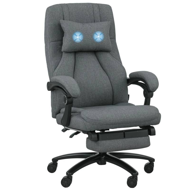 Vinsetto Massage-Bürostuhl Polyester 64B x 74T x 109-117H cm Dunkelgrau Vinsetto Massage-Bürostuhl Polyester 64B x 74T x 109-117H cm Dunkelgrau von Vinsetto