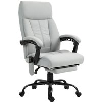 Vinsetto Massage Bürostuhl mit Liegefunktion ergonomischer Schreibtischstuhl höhenverstellbar Chefsessel mit Fußstütze Hellgrau für Büro & Homeoffice   Aosom.de von Vinsetto