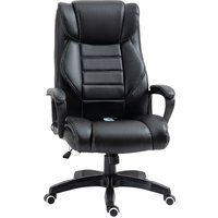 Vinsetto Massage Bürostuhl Leder, ergonomischer höhenverstellbarer Drehstuhl, Computerstuhl in Schwarz für Büro & Homeoffice   Aosom.de von Vinsetto