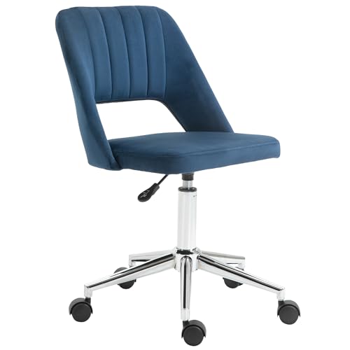 Vinsetto Bürostuhl mit mittlerer Rückenlehne, Samtstoff, drehbar, Jakobsmuschelform, Computer-Schreibtischstuhl für Zuhause, Arbeitszimmer, Schlafzimmer, Dunkelblau Vinsetto Bürostuhl mit mittlerer Rückenlehne, Samtstoff, drehbar, Jakobsmuschelform, Computer-Schreibtischstuhl für Zuhause, Arbeitszimmer, Schlafzimmer, Dunkelblau von Vinsetto