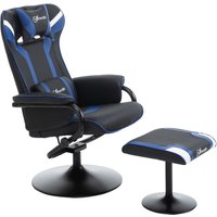 Relaxsessel mit Hocker, Fernsehsessel, Spiel-Stil, Gamingstuhl, Blau von Vinsetto