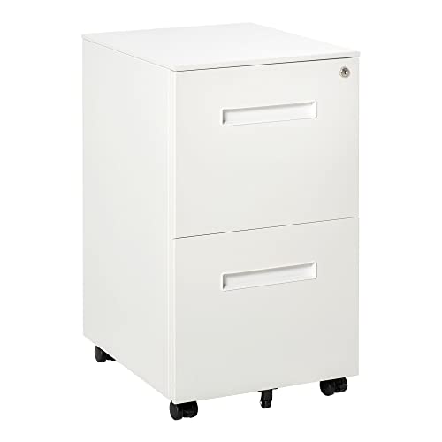 Vinsetto Rollcontainer Aktenschrank mit 2 Schubladen Abschließbarer Rollschrank Bürocontainer Büroschrank mit Rollen Unterschrank mit Hängeregistratur, für Akten im A4 Format Stahl 39 x 48 x 67 cm Vinsetto Rollcontainer Aktenschrank mit 2 Schubladen Abschließbarer Rollschrank Bürocontainer Büroschrank mit Rollen Unterschrank mit Hängeregistratur, für Akten im A4 Format Stahl 39 x 48 x 67 cm von Vinsetto