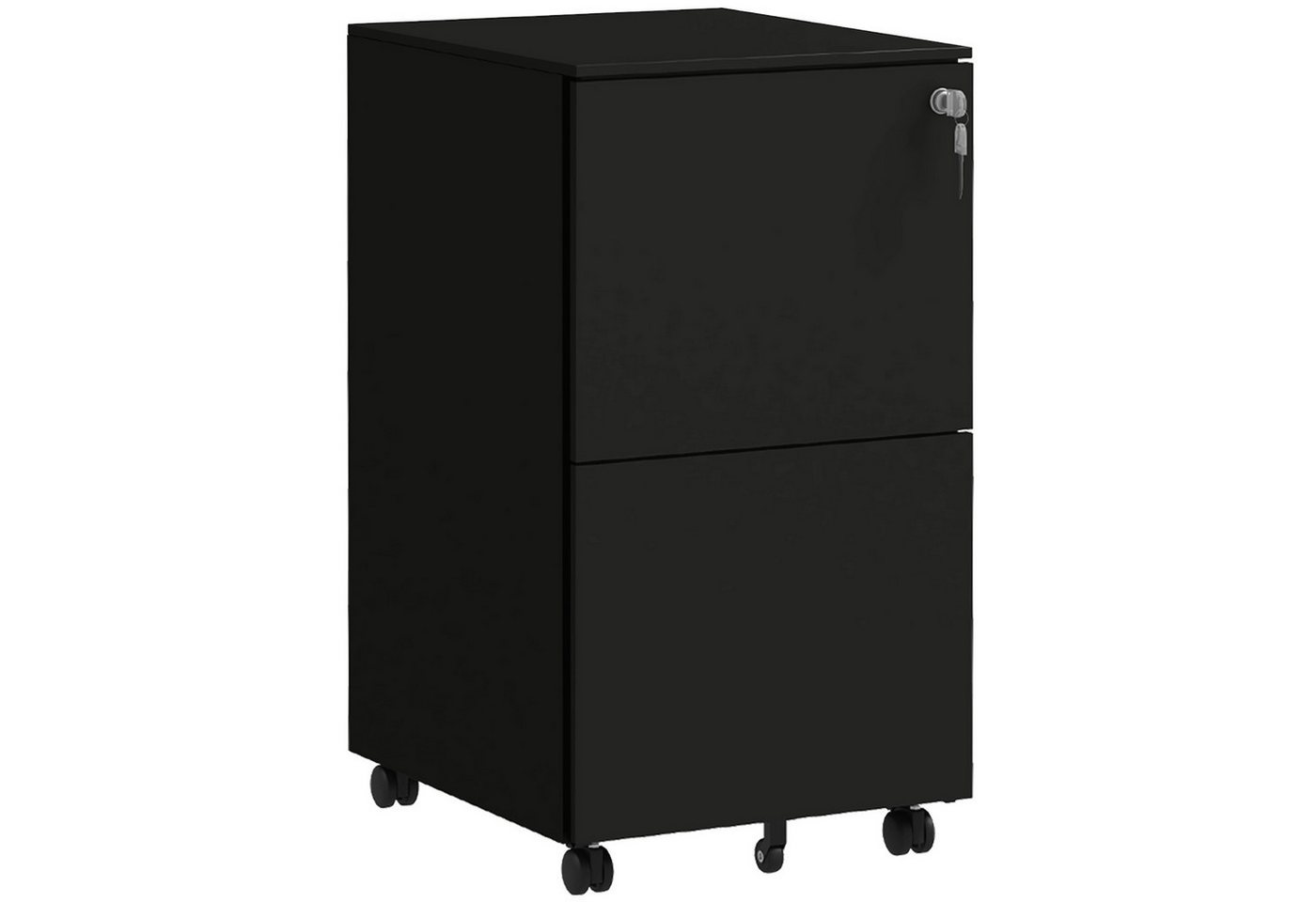 Vinsetto Rollcontainer Aktenschrank mit 2 Schubladen Druckschrank mit Rollen, (Büroschrank, 1 St., Bürocontainer), für A4 Akten, Dokumente, Stahl, 37 x 43,5 x 67,5 cm von Vinsetto