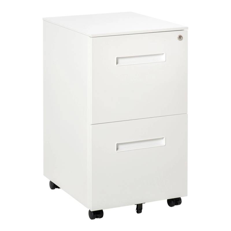 Vinsetto Rollcontainer mit 2 Schubladen Abschließbar Rollen Stahl 39 x 48 x 67cm von Vinsetto