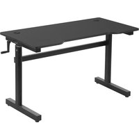 Vinsetto Schreibtisch  Computertisch, höhenverstellbar, Handkurbellift, Stehschreibtisch, Verstellbare Fußstützen, MDF Metall, Schwarz, 120x60x72-117cm  Aosom.de von Vinsetto