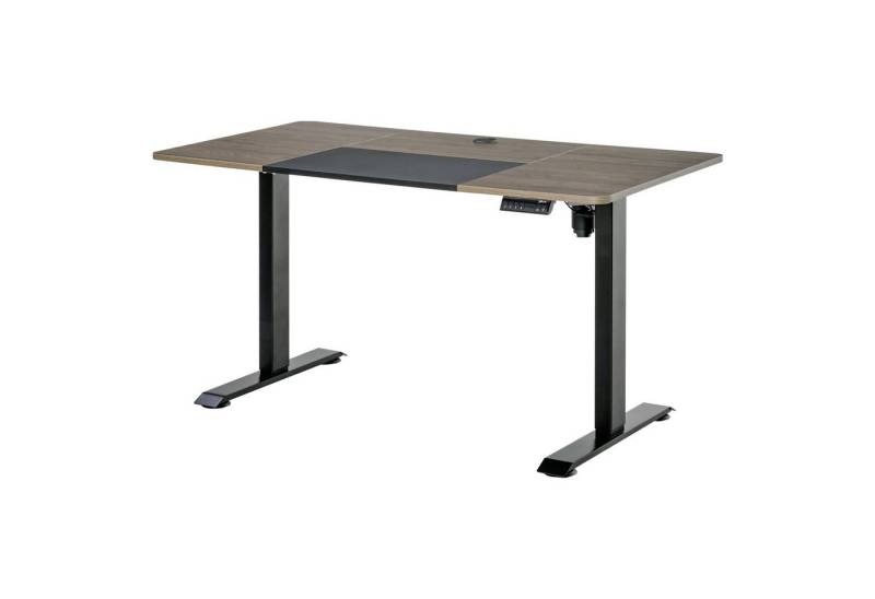Vinsetto Schreibtisch Elektrischer Tischgestell mit Motor Computertisch (Stehschreibtisch, 1-St., Arbeitstisch), Metall Spanplatte Natur+Schwarz 140 x 70 x 72-116 cm von Vinsetto