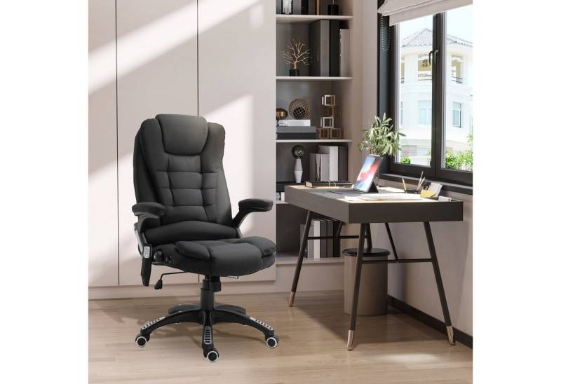 Vinsetto Schreibtischstuhl Bürostuhl mit Massagefunktion, mit Wärmefunktion, Chefsessel (Massagesessel, 1 St), für Wohnbereich, Schwarz von Vinsetto