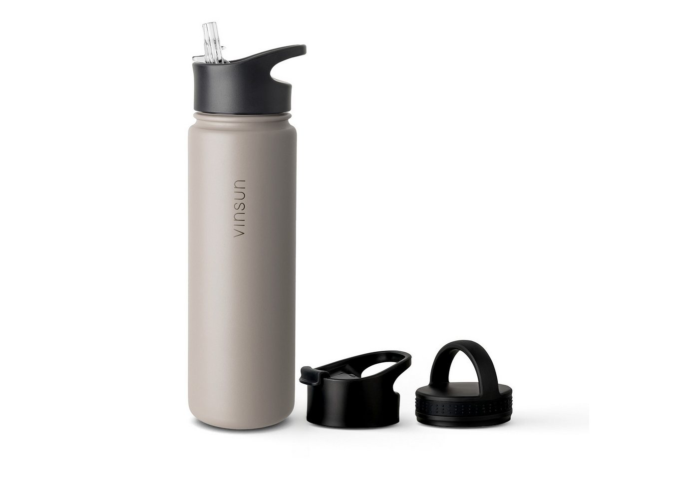 Vinsun Isolierflasche Edelstahl Trinkflasche 750ml, 3 Deckel, auslaufsicher, doppelwandig, 3 Deckel - Strohhalm, Trinköffnung, Schraubverschluss Vinsun Isolierflasche Edelstahl Trinkflasche 750ml, 3 Deckel, auslaufsicher, doppelwandig, 3 Deckel - Strohhalm, Trinköffnung, Schraubverschluss von Vinsun