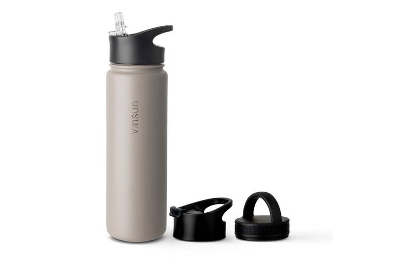 Vinsun Isolierflasche Edelstahl Trinkflasche 750ml, 3 Deckel, auslaufsicher, doppelwandig, 3 Deckel - Strohhalm, Trinköffnung, Schraubverschluss Vinsun Isolierflasche Edelstahl Trinkflasche 750ml, 3 Deckel, auslaufsicher, doppelwandig, 3 Deckel - Strohhalm, Trinköffnung, Schraubverschluss von Vinsun